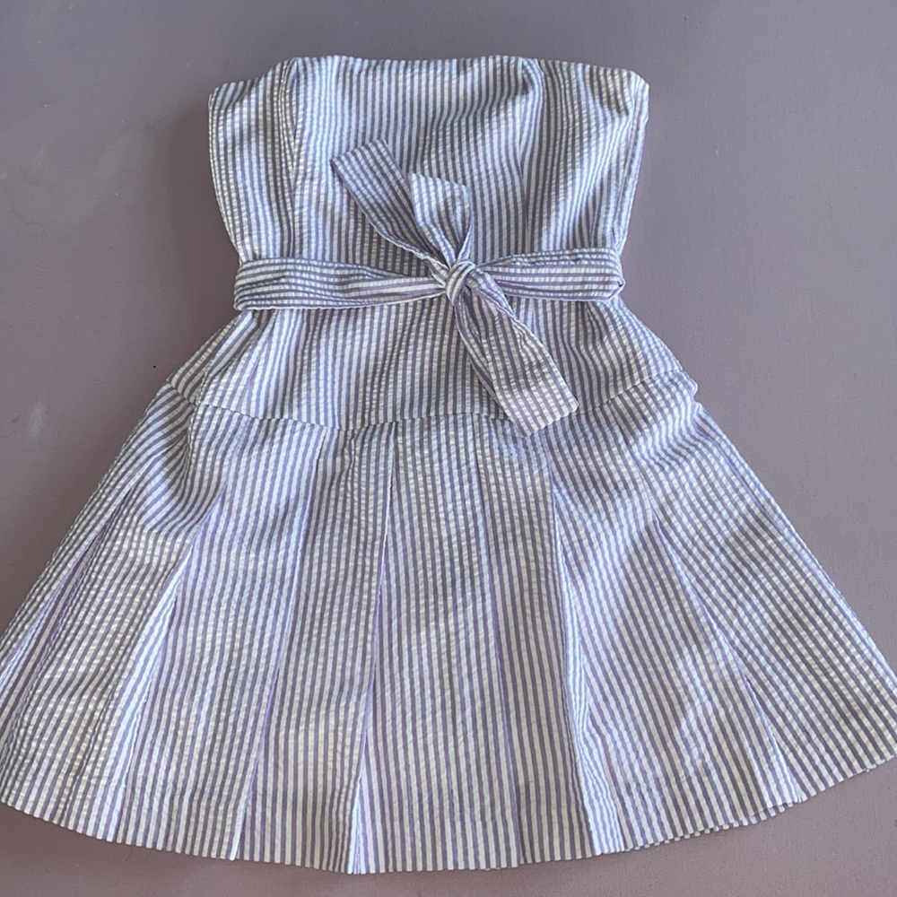 Helen Wang Strapless Pleated Dress